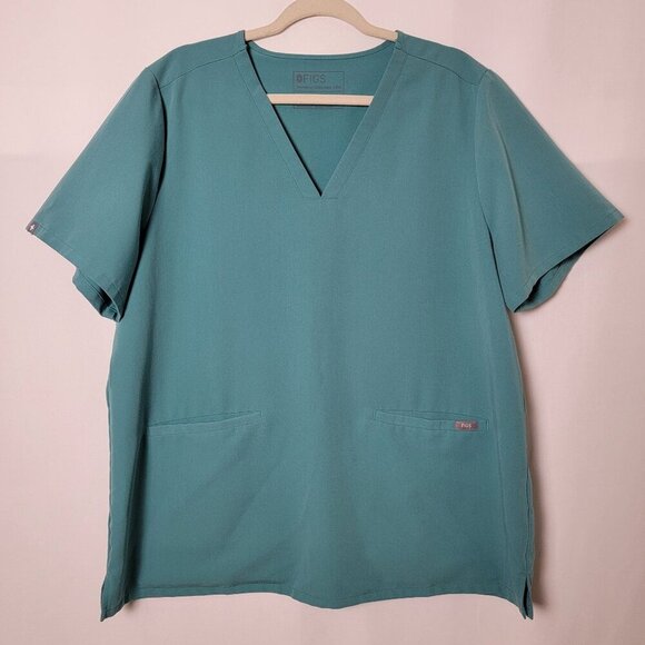 FIGS Technical Collection Women Green Casma Three Pocket Scrub Top XXL FW1100 - Picture 2 of 8